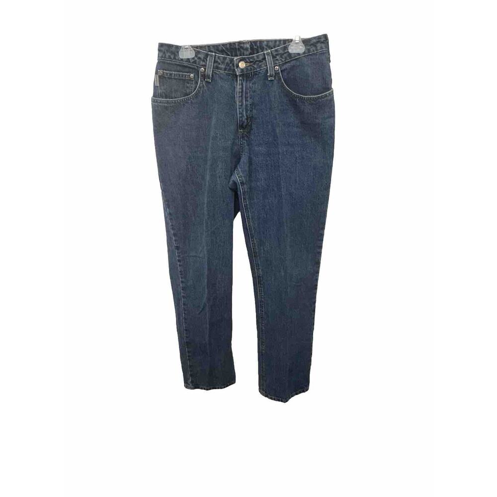 Carhartt WomensJeans Size 10 34 Workwear WB160 Denim Blue Medium Wash 10x34 - Picture 2 of 10